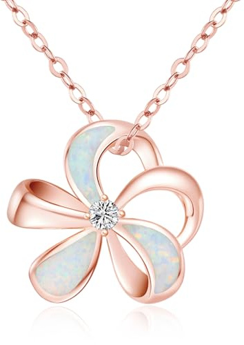 TANGPOET Blumen Kette für Damen Frauen Mädchen Silber 925 Blume Halskette Schmuck Geschenke für Geburtstag Muttertag Weihnachten Valentinstag