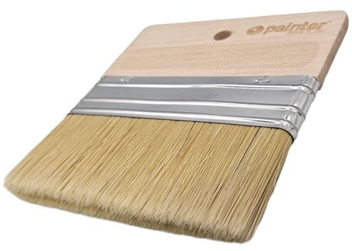 MiG-met - Pinceau Plat - SPALTER Pro Pinceau de Peinture - Pinceau de Peintre pour Peindre et appliquer des enduits décoratifs - Pinceau Large avec Manche en Bois - Largeur 120mm