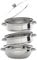 MACOJUCHI Vaporera de 3 Niveles de Acero Inoxidable, Diámetro de 28cm, Plata