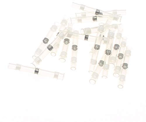 BYLSAGWHT 20pcs Waterproof Solder Ring Heat Shrinkable Tube Wire Wiring Waterproof Insulation Heat Shrink Sleeve Cable Connector(White 26-24AWG)