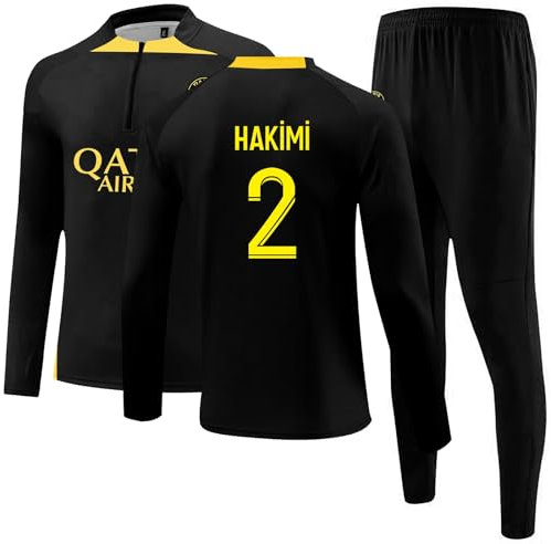 FTRGHNY Maillot de Foot Enfant Garçon Ensemble Sport Homme Femme, Survêtement 2 Pièces, Taille 12-13 ans, Polyster/100%, Manche Longue, Vêtement de Sport pour Adultes et Enfants, Blanc