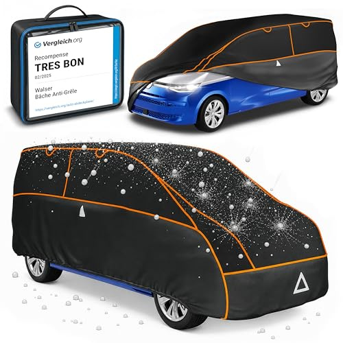 WALSER Hagelschutz Abdeckplane Transporter, TÜV geprüfte* Abdeckplane Bus Perma Protect, Auszeichnung Sehr Gut* Auto Hagelschutzplane Größe 10 für VW Caddy, Ford Transit/Tourneo, Renault Kangoo