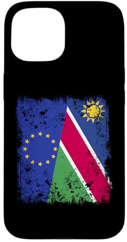 Unione Europea Namibia Mezza Bandiera UE Namibia Custodia per iPhone 15