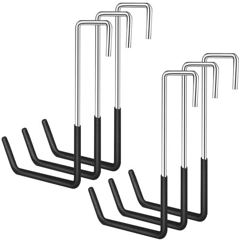 TTYSHIP® 6 Stück Schwerlasthaken, Garagenhaken 19cm, S Haken Schwerlast Groß, Haken zum Einhängen Garage für Fahrrad, Gartengeräte, Leiter