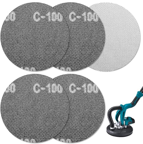 BESPOTCL Schleifgitter Ø 225mm Klett 5 Stück K100 Schleifscheiben Set für Deckenschleifer Trockenbauschleifer Langhalsschleifer