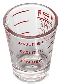 Thickened Coffee Graduated Glass Measuring Cup Double with Three Red Sizes Vintage Clear Punch Bowl Set (B, 5x6cm)
