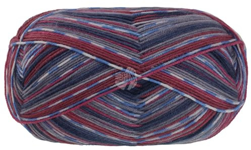 LANA GROSSA Meilenweit 100 Merino extrafine Coccole | Hochwertiges Sockengarn, waschmaschinenfest | Handstrickgarn aus 75% Schurwolle & 25% Polyamid | 100g Wolle, Stricken & Häkeln | 420m Garn FB 3803