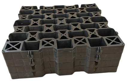 SPECTRAPLAST® Plastic Shed Base Grid 8 (2m²) - Durable Driveway Mats for Lawn & Garden Path, Grass Grid, Gravel Stabiliser Grids, Plastic Grass Mats, Garden Grid Paver for Greenhouse, Deck, Turf