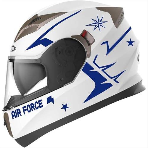 Decalart Kit 21 Adesivi Casco moto serbatoio universali compatibili - AIR FORCE aereo stelle strisce militare fasce decalcomanie Cod. L117 (049 Blu Royal)