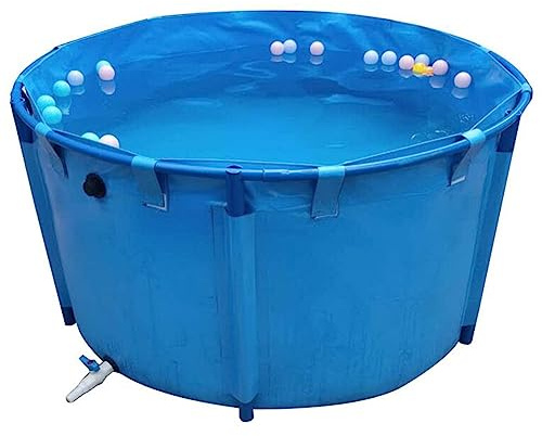Estanque Circular de Lona para Peces, Ideal para Hacer tú Mismo: Tanque de acuicultura sobre el Suelo con Soporte metálico, Piscina Azul Personalizable, tamaño: 1,5 x 0,6 m (1060 l) para el