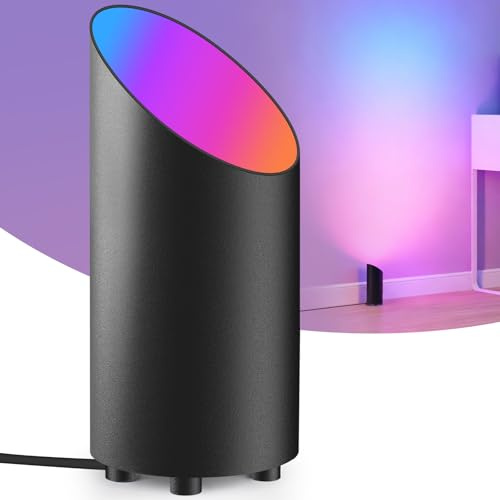 GeyouLux 5W RGBW LED Uplight Spot Dimmbar Bodenstrahler mit Fernbedienung | 16 Millionen Farben, MusicSmartLamp App-Steuerung, Musikmodi, DIY-Modus für Wohnzimmer Schlafzimmer Gaming Schwarz 1 pack