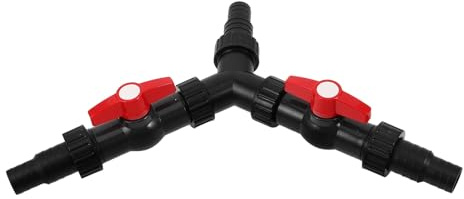 Sosoport Wasserverteiler Y-Adapter für Schlauch mit Durchflussregulierung Leiser Teichpumpen Verteiler Kompatibel für Aquarien Springbrunnen Garten Pool