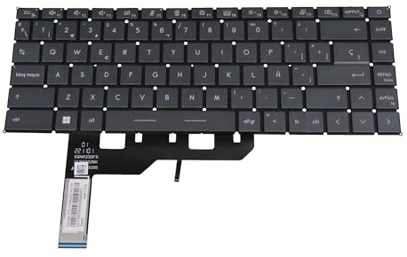 MSI NSK-FFABN US Teclado Original SP (español) Gris | con retroiluminacion para Modern 14 B5M (MS-14DL), 15 A5M (MS-155L), Prestige 14 A12UC (MS-14C6), Evo A12M (MS-14C6)