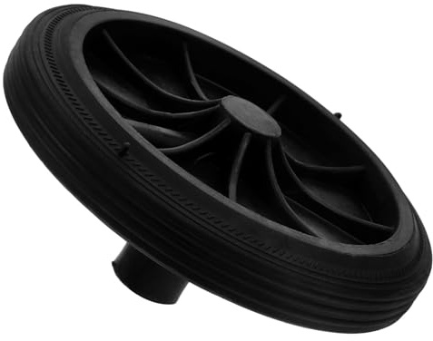 Housoutil Outdoor Trash Can Pulley Wheel with Solid Axle Compatible with 80L to 240L Garbage Bins Heavy Duty Replacement Wheel for Wheelie Bin Random Color