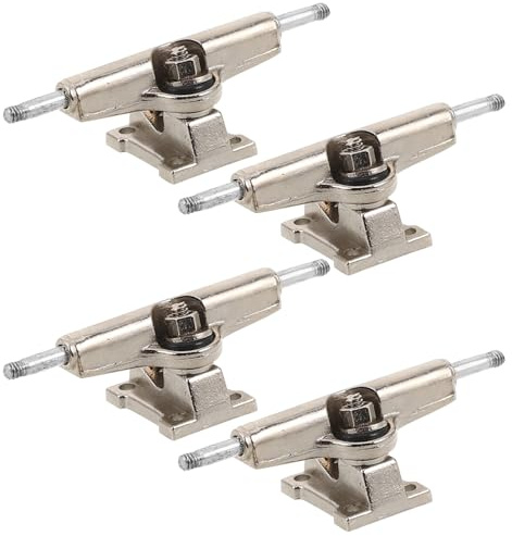 ERINGOGO 4 Stück Pro Fingerboard Achsen, 29 mm breit, Silberne Legierung, professionelle Fingerboard-Teile, Pro Komponenten für Mini-Skate-DIY-Teile