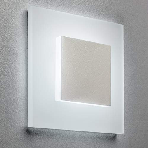 meerkatsysteme SET LED Treppenbeleuchtung Premium SunLED Pyramid Small 230V 1W Echtes PlexiGlas Treppenlicht mit Unterputzdose Beleuchtung Wandeinbauleuchte (ALU: Weiß; LICHT: Kaltweiß, 10 Stück)
