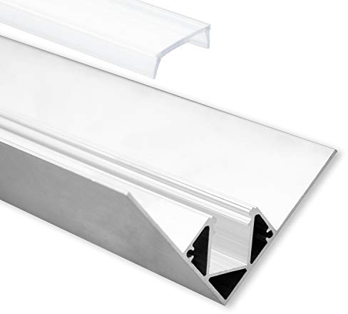 LED Aluminium Trockenbauprofil Inneneck T6 Heze 2 Meter mit Abdeckung Opal für Led Streifen