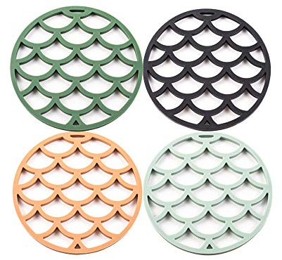 Silikon-Untersetzermatten, Hot Pot Holder Hitzebeständige und rutschfeste Hot Pads für Küche (4 Stück)