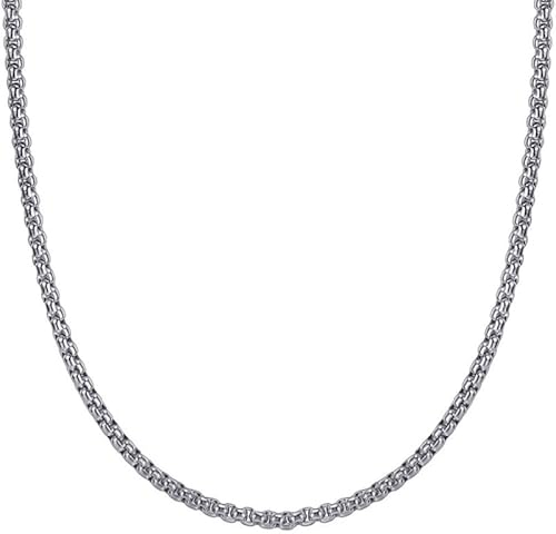 BOBIJOO JEWELRY - Chaîne Collier Maille Rouleau Ronde 3mm 55cm Acier Inoxydable 316L Argenté