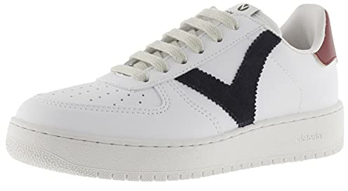 victoria Sneaker Madrid 1258201 | Lederoptik & Farbige Kontrast-Einsätze & Perforierte Zehenkappe für Erwachsene Unisex