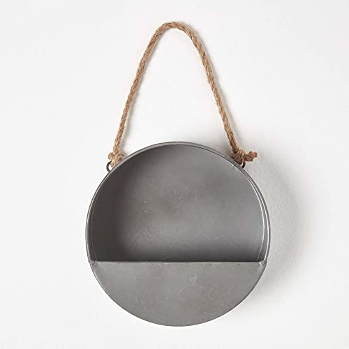 HOMESCAPES Jardinière à Suspendre en Zinc, Pot de Fleur Suspendu pour l’intérieur et l’extérieur 20 cm