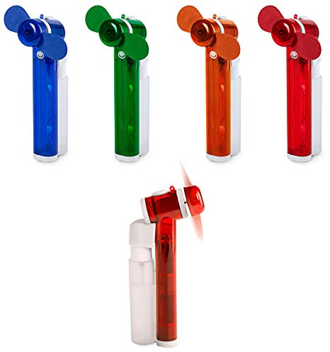 ANTEVIA - Brumisateur de visage | VENTILATEUR PULVÉRISATEUR DE POCHE| A main | Matière : PVC | Couleurs disponibles : Orange Rouge Bleu Vert (Hendry rouge)