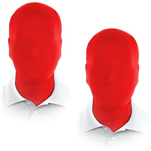 JEGERMIG 2 Pieces Black Full Face Mask Halloween Spandex Adult Hood Faceless Morph Head Cloth