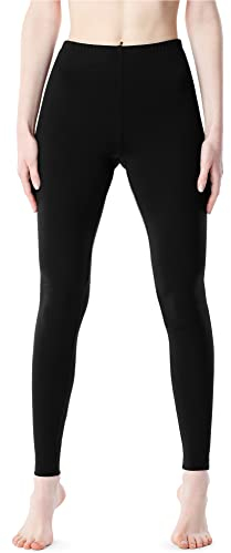 Bellivalini Damen Lange Leggings aus Viskose BLV50-203 (Schwarz, L)