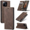SLWYF Handyhülle für Xiaomi Mi 11 Hülle, PU Leder Flip Tasche Klappbar Magnet Wallet Lederhülle, Silikon Bumper Klapphülle Case mit Kartenfäch für Xiaomi Mi 11, Kaffee
