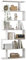 Yusong Bookshelf 6-Tier, Geometric Bookcase S Shaped Book Shelves for Bedroom, Modern Wood Decorative Display Shelf Tall Book Case for Home Office, White