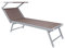 Lettino Prendisole Pieghevole Professionale In Alluminio Tessuto Textilene 720 gr/m² Tettuccio Orientabile Parasole Sdraio Prendi Sole Mare Spiaggia Piscina Giardino 182 x 60 x 38 cm (Tortora)