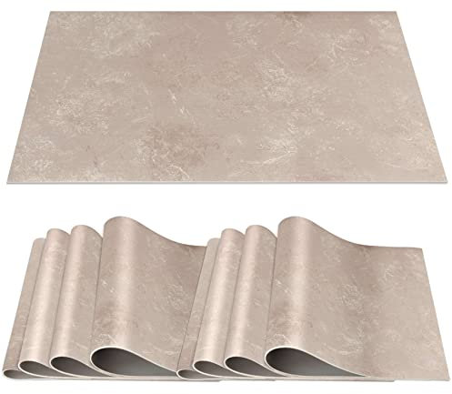 Platzset Tischset abwaschbar PVC Platzdeckchen rutschfest Tischuntersetzer Hitzebeständig Esstisch Deko für drinnen & draußen 30x45cm Beton 8-er Set