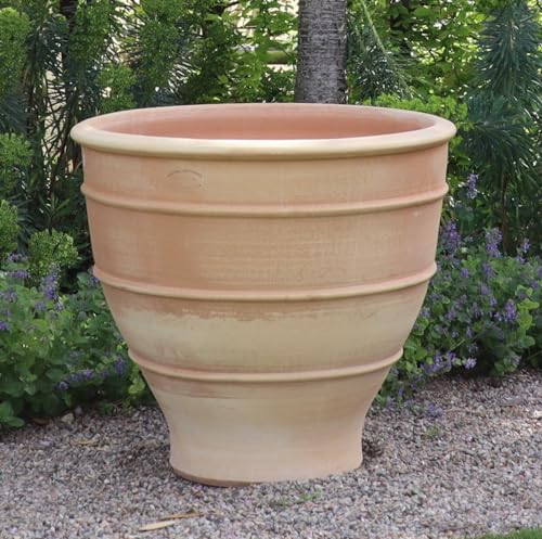 Palatina Werkstatt Großes XXL Terracotta Pflanzgefäß, Übertopf, 70 cm Durchmesser, winterfester Blumenkübel, Blumentopf für Garten Terrasse Balkon, Buxus 70 cm