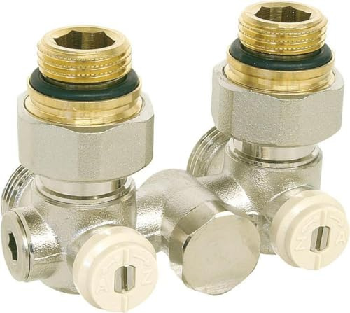 Vanne double en H monotube équerre pour radiateur femelle 15x21