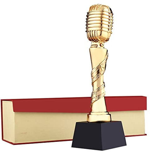Pokale, Medaillen Auszeichnungen Goldene Trophäe Musik-Goldene Mikrofon-Trophäe Gedenkpreis des Gesangs- Und Sprechwettbewerbs Verleihung Von Ehrenpreisen Pokale