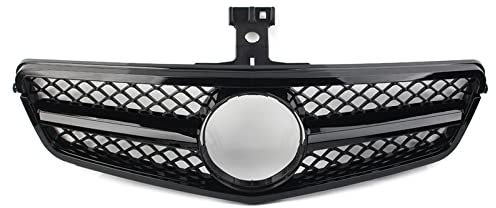 ISILA Auto Kühlergrill Schwarz Glänzend ABS C63AMG Style Grill Mit Emblem Für Mercedes Für Benz W204 C-Klasse C300 C350 C200 C250 2008–2016 Kühlergrille
