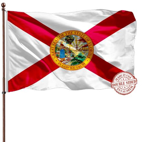 Florida Staatsflagge 7,6 x 12,7 cm, doppelseitig, 3-lagig, 240D, 4 Reihen genäht, Big State of Florida-Flagge, 7,6 x 12,7 cm, UV-beständig, mit Segeltuchkopf und 2 Messingösen