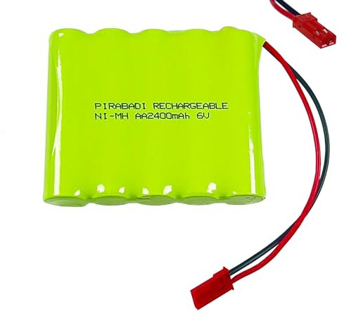Pack 5 Pile ACCU Rechargeable 6V NI-MH AA 2400mAh avec CONNECTEUR JST-2P (1777)