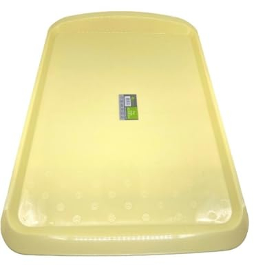 ECO Rectangular Heavy Duty Plastic Serving Tray (Yellow, Large)