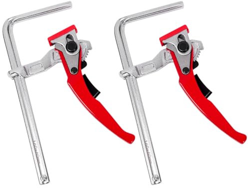 Lever Clamp Ratcheting Table Clamp, 2 Pack Quick Release Bar Clamp with 210 mm Capacity and 90 mm Throat Depth for Grinding, Cutting