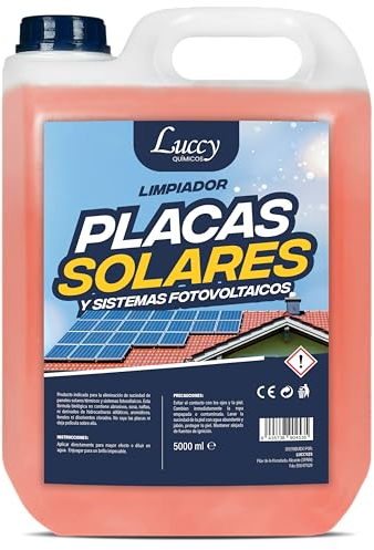 LUCCY Limpiador de Placas Solares Concentrado 5 Litros | Limpieza de Paneles Solares Seguro y Eficaz para Todo Tipo de Placas Fotovoltáicas