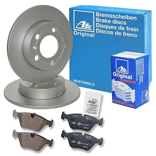ATE Bremsenset Hinterachse inkl. Bremsscheiben hinten Ø 264 mm voll und Bremsbeläge hinten Kompatibel mit OPEL ASTRA G (T98), ZAFIRA A (T98),
