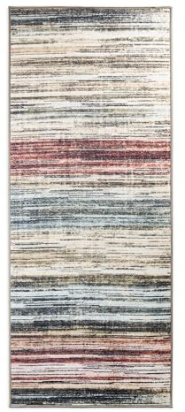 Floordirekt Teppich Läufer Flur, Küche & Wohnraum Küchenläufer - Rutschfester Moderner Kurzflor Flurteppich Brücke für Wohnzimmer & Schlafzimmer Meterware nach Maß, Beige-Rot, 80 x 500 cm (Cudillero)