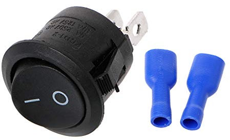 On/Off Round Switch + Female Crimp Connectors Car Boat Nvr Switch On Off Switch Power Switch Manual Transfer Switch Router Tables Woodworking Router Table Electrical Equipment Electrical