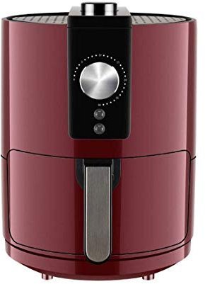 Freidora de aire, utensilios de cocina antiadherentes de 3,5 l, temporizador de control de temperatura ajustable, tecnología de circulación de aire, cocción saludable baja en grasa, rojo, cómoda