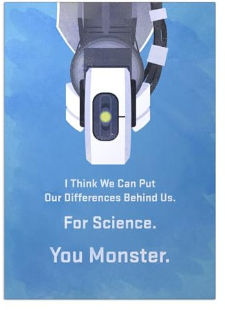 Displate - Poster aus Metal - Wall Art - Portal Game - Portal - For Science You Monster - Size M - 32x45cm Matt