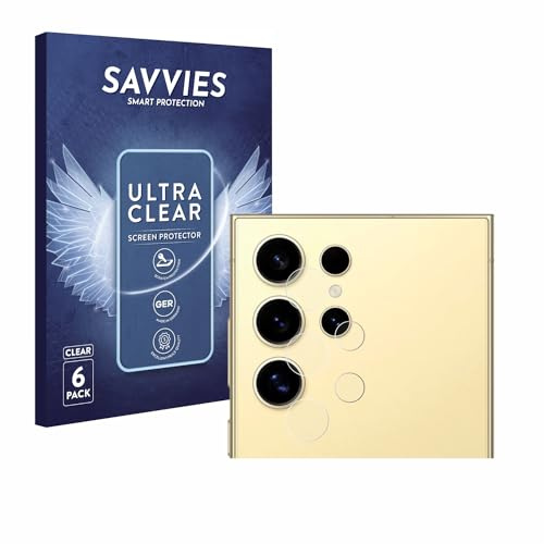 Savvies Schutzfolie für Samsung Galaxy S24 Ultra | (NUR Kameraschutz) 6 Stück Transparenter Displayschutz Made in Germany Ultra-Klar Displayschutz-Folie