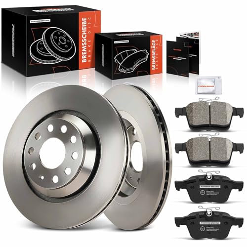 Frankberg 2x Bremsscheiben 4x Bremsbeläge mit Bremsenschmiermittel Hinten Kompatibel mit A3 8V1 8VK 1.8L 2.0L 2012-2017 Golf VII 5G1 BE1 BE2 BQ1 2.0L 2012-2023 Replace# 5Q0615601E