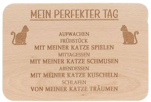 Spruchreif · Frühstücksbrettchen Katze · Brotzeitbrett mit Gravur · Geschenke für Katzenbesitzer · Geschenk Herrchen Frauchen