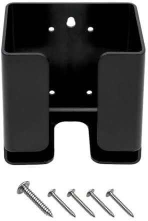 1/2 Vehicle Plug Holster - Ev Charger Cable Holder, Charging Box Bracket | Wall Mounted Cables Boxes Holders, Chargers Control, Aluminum and Iron, 13.5 x 14cm, Black